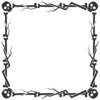 Decorative halloween bone skull frame with creepy tree branch vector