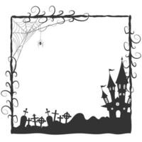 Halloween themed photo frame with halftone and halloween tree vector