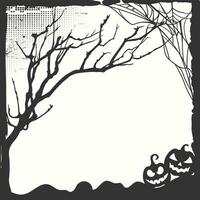 Halloween frame border silhouette with halloween elements vector