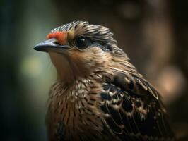 Quelea bird portrait created with Generative AI technology photo