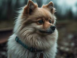 perro de Pomerania perro creado con generativo ai tecnología foto