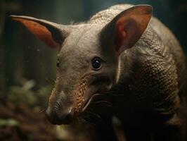 Aardvark portrait created with Generative AI technology photo