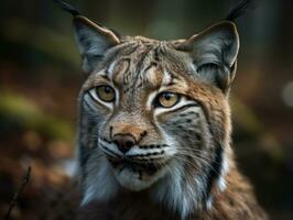 Lynx portrait close up created with Generative AI technology photo