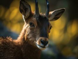 Chamois portrait created with Generative AI technology photo