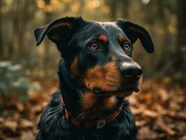 Beauceron dog created with Generative AI technology photo