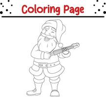 Happy Christmas Santa Claus  coloring page for  kids. vector