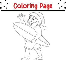 Happy Santa coloring page. Christmas coloring book for children. vector