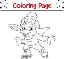 Happy Christmas Animal coloring book page for kids vector