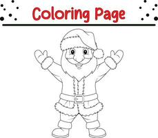Happy Santa coloring page. Christmas coloring book for children. vector