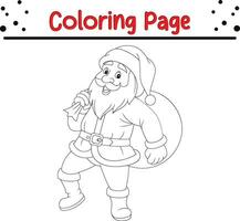 Happy Santa coloring page. Christmas coloring book for children. vector