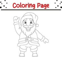 Christmas Santa coloring page for kids vector