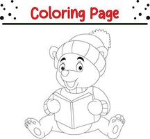 Happy Christmas Animal coloring book page for kids vector