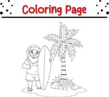 contento Navidad Papa Noel claus colorante página para niños. vector