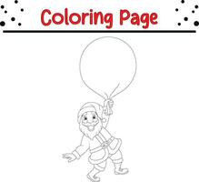 Happy Christmas Santa Claus  coloring page for  kids. vector