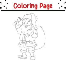 Happy Santa Claus Christmas Coloring page for children vector