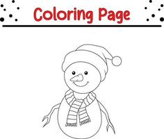 Happy Christmas coloring page. Black and white vector illustration for coloring book