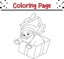 Happy Santa Claus coloring page. Cute Christmas coloring book for kids. vector