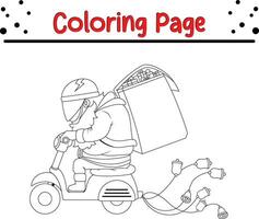 contento Papa Noel claus colorante página. linda Navidad colorante libro para niños. vector