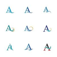 A letter wave Logo Template vector illustration