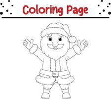 Happy Santa coloring page. Christmas coloring book for children. vector