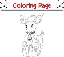 Deer animal coloring page for kids vector