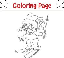 Happy Christmas Animal coloring book page for kids vector