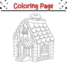 Happy Christmas coloring page. Black and white vector illustration for coloring book