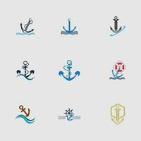 anchor logo and symbol vector