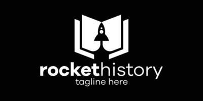 book history and rocket icon vector illustration