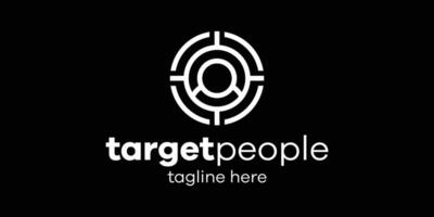 people and target icon logo illustration vector