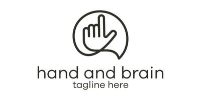 hand and brain line icon vector illustration