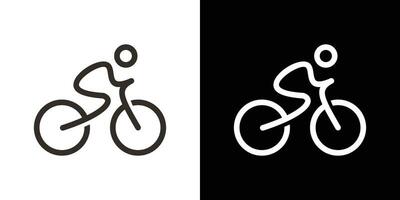 ciclismo logo línea diseño icono vector ilustración