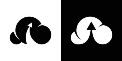 nube y flecha lanzamiento logo diseño icono vector ilustración
