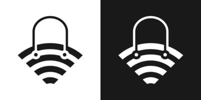 shopping bag logo and signal design icon vector illustration