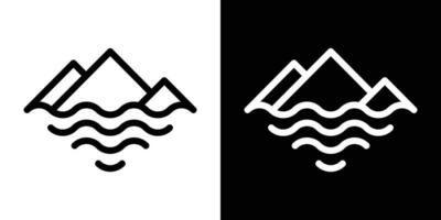 mountain logo design line icon vector illustration