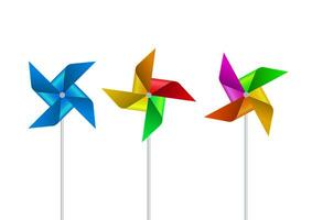 Set of colorful pinwheel vector