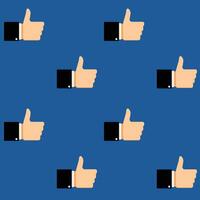 Seamless pattern like hand. Social media confirmation and positive. Vector illustration