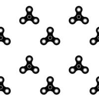 Spinner monochrome seamless pattern. Fidget toy pattern seamless black, rotation circle background, vector illustration