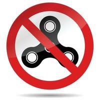 No finger spinner symbol. Vector spiner ban, and stop, prohibition label illustration