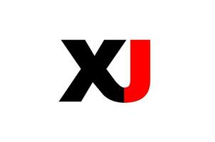 XJ company name initial letters icon. vector