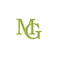 letter mg linked font flat geometric logo vector