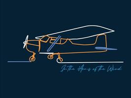 Vector illustration of an airplane, formed by simple, minimalistic and colorful strokes. Art for printing on t-shirts and etc...