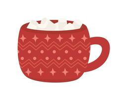 Cup with marshmallows vector