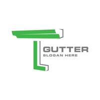 gutter logo company name, gutter logo initials L template vector