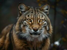 siberiano gato retrato cerca arriba creado con generativo ai tecnología foto