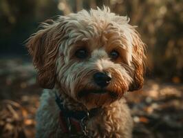 Bolognese dog created with Generative AI technology photo