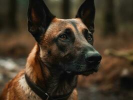 Belgian Malinois dog created with Generative AI technology photo