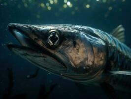 Barracuda portrait created with Generative AI technology photo