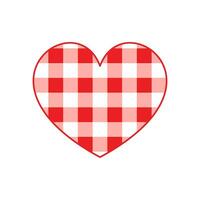 Vector flat heart with checkered texture