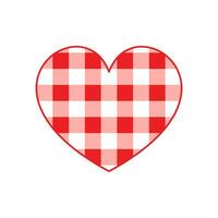 Vector flat heart with checkered texture